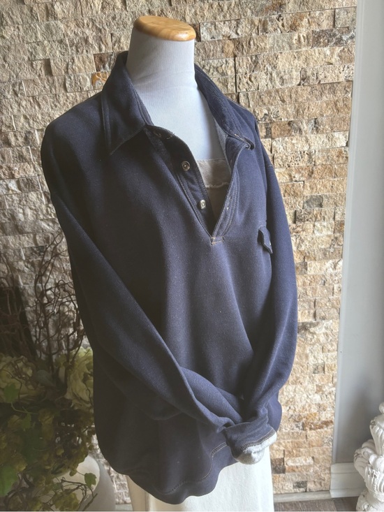 safe harbor sportswear Other - Classic Navy Long-Sleeve Henley Pullover Vintage